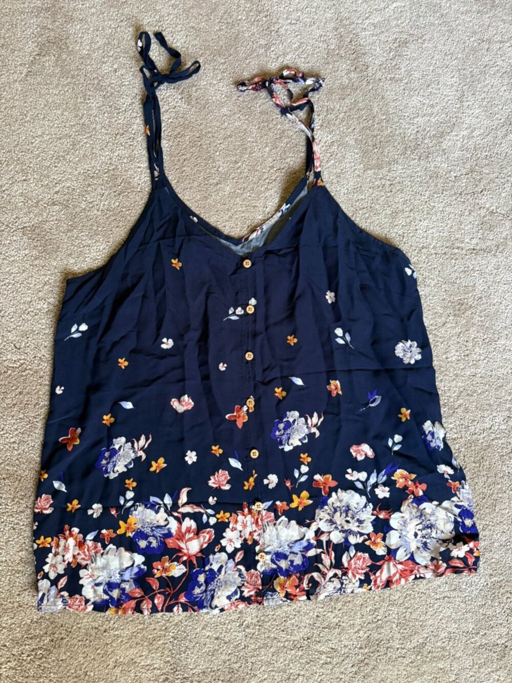 Maurices Tie-Strap Floral Tank Top